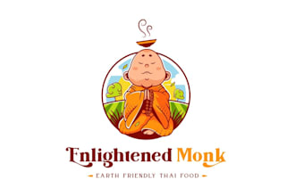 design enlightened monk food brand logo