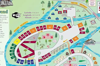 vector rv park map site plan fantasy map illustration site map in illustrator
