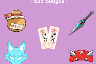 make a custom twitch subscriber bage set for you