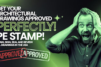 do, review all USA architectural drawings, pe stamp for city permit approval