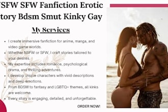 write nsfw sfw fanfiction, erotic story bdsm lgbtq for you