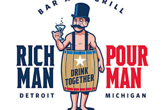 design awesome cocktail bartender logo