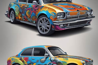 create racing car wrap, itasha wrap design with extreme