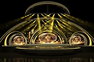 create custom dj booth design,3d stage design, event, concert, carnival, hall,VR