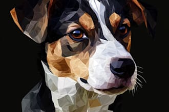 create a low poly illustrations portraits form photos