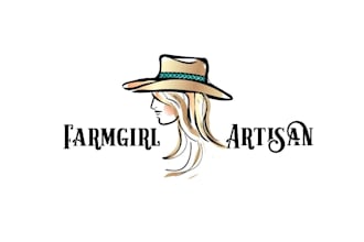 design farm girl western fashion logo