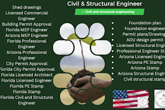 review stamp as licensed civil and structural engineer in florida and arizona