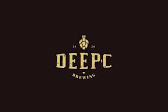 design a modern minimalist beer brewery logo for your brand
