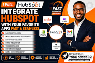 integrate hubspot with zapier make shopify gmail and third party apps fast