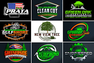 design unique irrigation, mower and landscape logo