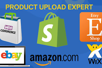 upload listing import product in etsy shopify ebay woocommerce wix amazon store