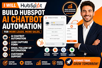 build hubspot ai chatbot automation lead capture form email follow up support