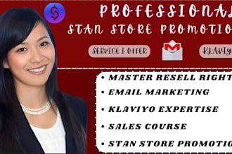 promote master resell right sales course, email marketing,stan,store promotion