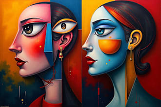 create magical abstract art, psychedelic, surrealism, cubism