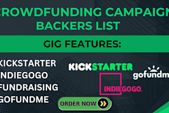 generate active crowdfunding backer list for kickstarter, gofundme, indiegogo