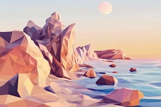 draw vector low poly,polygonal low poly vector illustrations