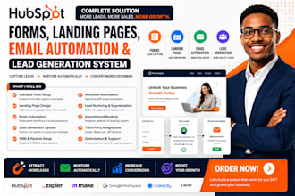 create hubspot forms landing pages email automation and lead generation system