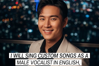 sing custom songs as a male vocalist in english, korean, japanese, chinese