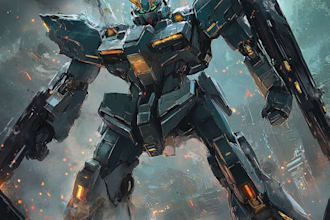 create any type of robot, armor or mecha in line art