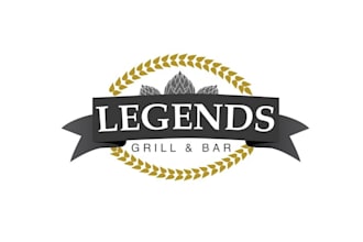 design unique bar and grill delicious logo