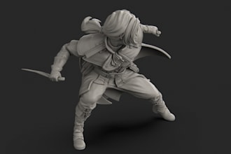 design custom 3d miniature dndcharacter,tabletop gaming model action figure stl
