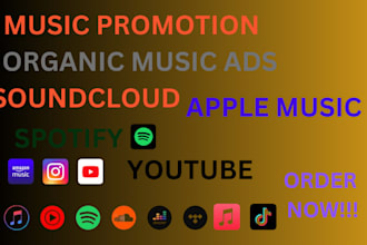 10days ads for apple music, spotify promotion, oganic listeners, music playlist