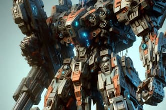 do futuristic mecha robots and pilots cyberpunk concept art