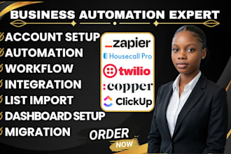 setup zapier integration housecall pro google sheet copper crm twilio clickup