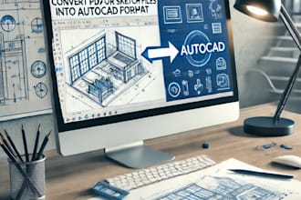 convert sketch or PDF files into autocad and revit drawings