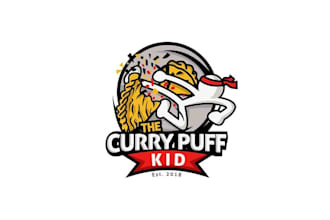 design amazing clean ninja logo for curry puff kids