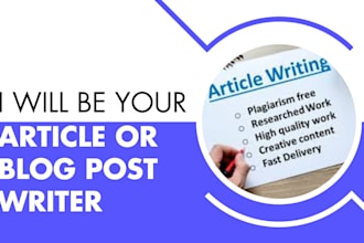 write SEO articles blog posts tech blog writing  content writing biography write