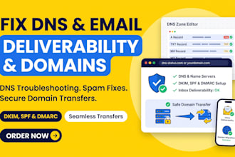 fix dns issues, email deliverability, and domain transfers