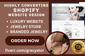 design luxury website jewelry store branded jewelry fashion dropshipping store