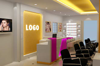 design 3d spa,3d hair salon, showroom, boutique, retail store, nail salon render