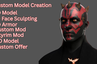 do custom 3d modelling, skyrim mod, unreal engine character development for game