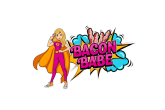 design a sexy bacon babe superhero minimal logo