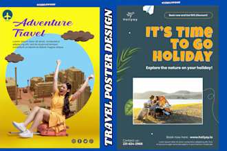 create unique vintage, retro, art deco, travel poster or landscape illustration