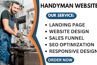 design handyman website plumbing construction website hvac landing page roofing