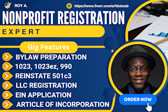 do 501c3 nonprofit registration, reinstate, ein, bylaws, 1023ez, 990