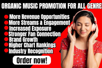 do organic music promotion on country music, latin, indie, reggae, reggaeton