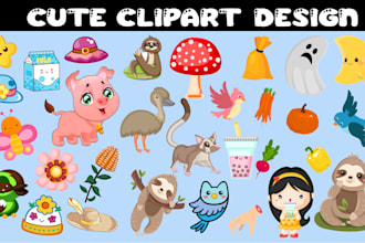 design custom clipart, sticker or vector illustration
