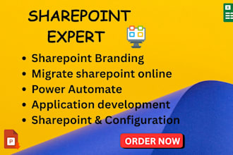 develop sharepoint site branding, spfx webparts, power apps, automate