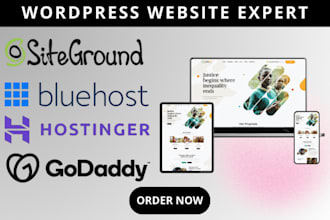 siteground hostinger bluehost godaddy wordpress setup website design blog