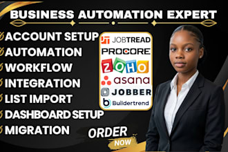 setup jobtread procore zoho crm jobber buildertrend quickbook asana integration