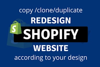 copy, clone, revamp, redesign shopify website, shopify store