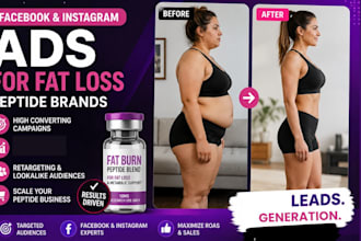 setup fat loss, metabolic peptide facebook and instagram ads, skincare brand