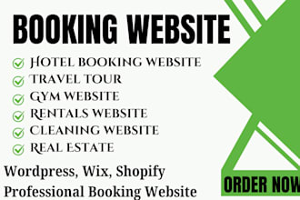 build fitness cleaning wix travel hotel spa booking landing page website design
