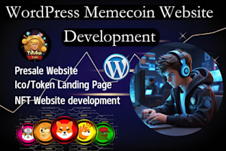 create meme coin crypto website ico landing page token presale website