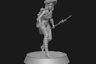 sculpt 3dmodel for print,vine trpg model,miniature figure,action posed miniature