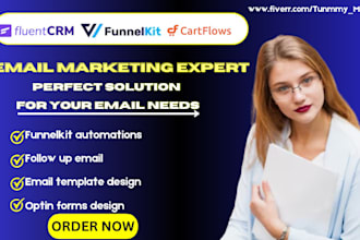 fluentcrm, cartflows, funnelkit email automations, email newsletters, optin form